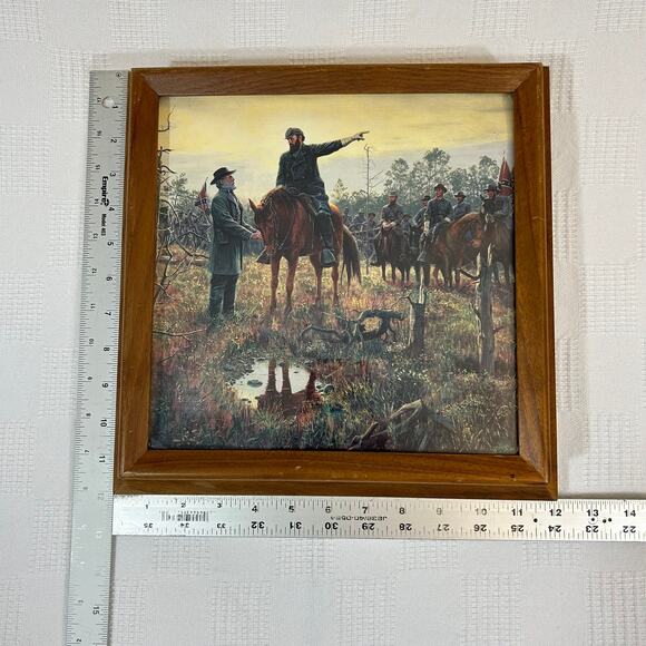 Mort Kunstler Print "The Last Meeting" Wood Framed 12" x 12" x 2.75" - Picture 12 of 12